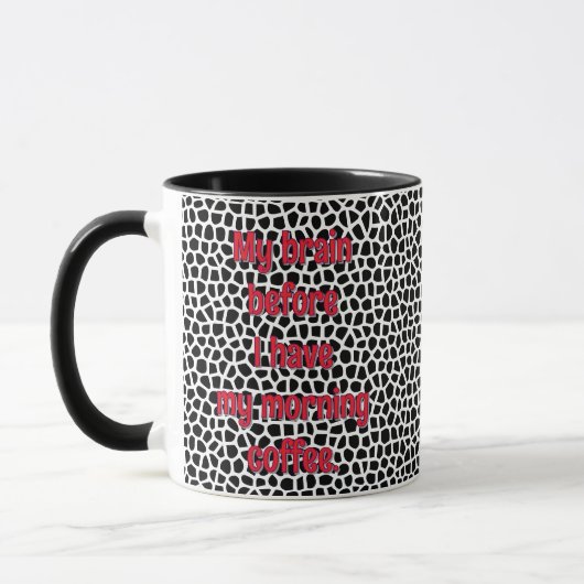 Terrazzo-Black-Funny Mug voor Koffieverslaafde Mok (Links)