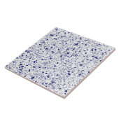 Terrazzo Blauw Wit Minimaal Moderne Steen Tegeltje (Zijkant)
