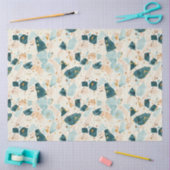 Terrazzo Blauwgroen en Gouden Patroon Decoupage Tissuepapier (Craft)