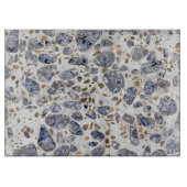 Terrazzo - Blue Agate en goud op marmer #1 Snijplank (Voorkant)