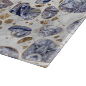 Terrazzo - Blue Agate en goud op marmer #1 Snijplank (Hoek)