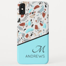 Terrazzo Blue Monogram - Gepersonaliseerde naam Case-Mate iPhone Case