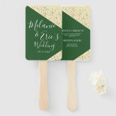 Terrazzo Bold Esmeralda Meerkleurig Abstract Handwaaier (Voorkant en achterkant)