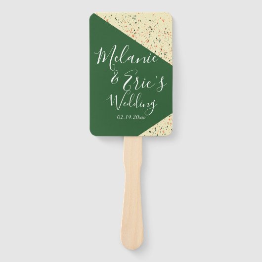 Terrazzo Bold Esmeralda Meerkleurig Abstract Handwaaier (Voorkant)