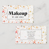 Terrazzo Bold Makeup Artist Cosmetoloog Visitekaartje (Voorkant / Achterkant)