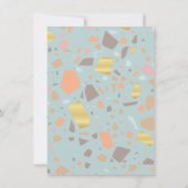 Terrazzo brass inlay modern bruiloft kaart (Achterkant)