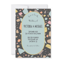 Terrazzo brass inlay modern bruiloft