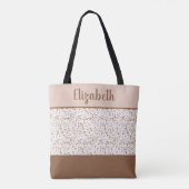 Terrazzo Brown, Beige and White Abstract Tote Bag (Achterkant)