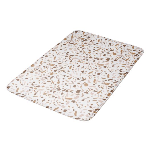 Terrazzo Brown, Beige and White Badmat (Gekanteld)