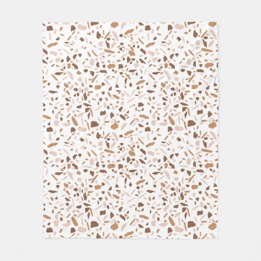 Terrazzo Brown, Beige and White Fleece Deken (Voorkant)