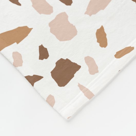 Terrazzo Brown, Beige and White Fleece Deken (Hoek)