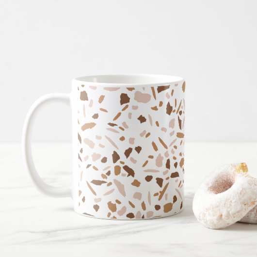 Terrazzo Brown, Beige and White Koffiemok (Met donut)