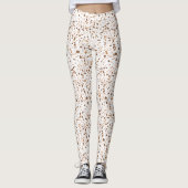 Terrazzo Brown, Beige and White Leggings (Voorkant)
