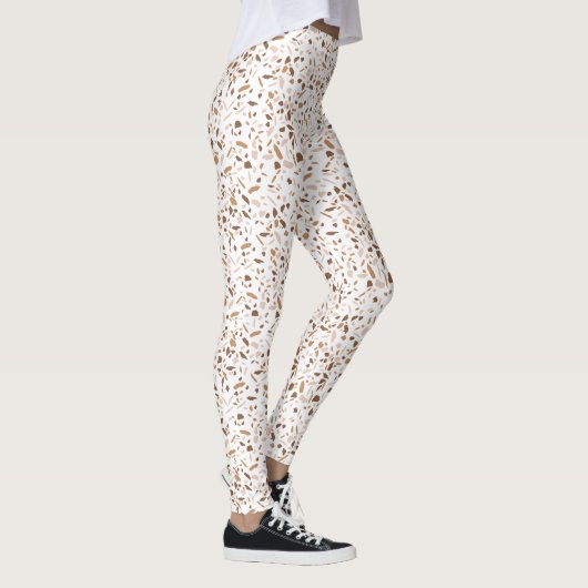 Terrazzo Brown, Beige and White Leggings (Rechts)