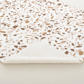Terrazzo Bruin Beige Wit Neutrale Kleuren Sherpa Deken (3/4)