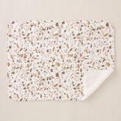 Terrazzo Bruin Beige Wit Neutrale Kleuren Sherpa Deken (Voorkant (horizontaal))