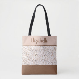 Terrazzo Bruin en Beige en Wit Abstract  Tote Bag