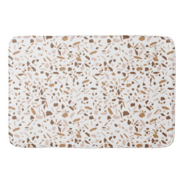 Terrazzo Bruin en Beige en Wit  Badmat
