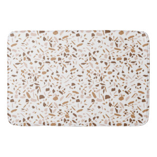 Terrazzo Bruin en Beige en Wit Badmat