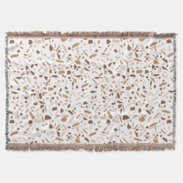 Terrazzo Bruin en Beige en Wit   Deken