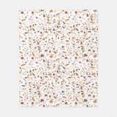 Terrazzo Bruin en Beige en Wit Fleece Deken (Voorkant)