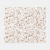 Terrazzo Bruin en Beige en Wit Fleece Deken (Voorkant (Horizontaal))