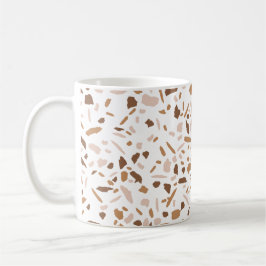 Terrazzo Bruin en Beige en Wit  Koffiemok