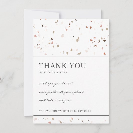 TERRAZZO CERAMIC PATTERN BEDRIJF LOGO BEDANKKAART (Voorkant)