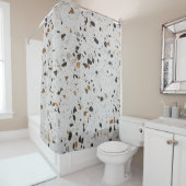 Terrazzo Concert:  abstract ontwerp Douchegordijn (In situ)