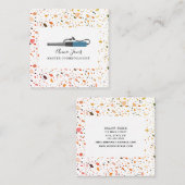 Terrazzo Curling Iron Salon Cosmetoloog Vierkante Visitekaartje (Voorkant / Achterkant)