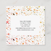 Terrazzo Curling Iron Salon Cosmetoloog Vierkante Visitekaartje (Achterkant)