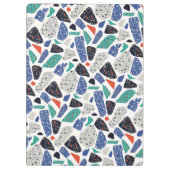 Terrazzo Design stone Patroon Blue, Black, Green Klembord (Achterkant)