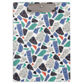 Terrazzo Design stone Patroon Blue, Black, Green Klembord (Voorkant)