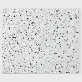 Terrazzo Elegant Black en White Grey Retro Cadeaupapier (Vlak)