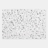Terrazzo Elegant Black en White Grey Retro Inpakpapier Vel (Voorkant 3)