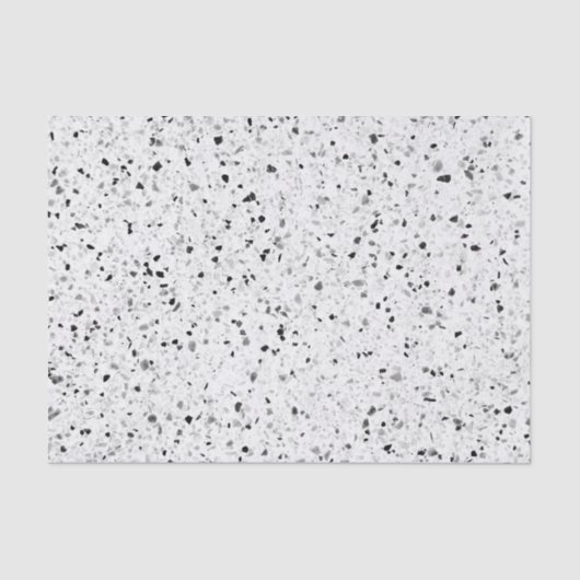 Terrazzo Elegant Black en White Grey Retro Tissuepapier (Voorkant)