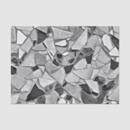 Terrazzo Elegant Black White Grey Pattern Design Tissuepapier