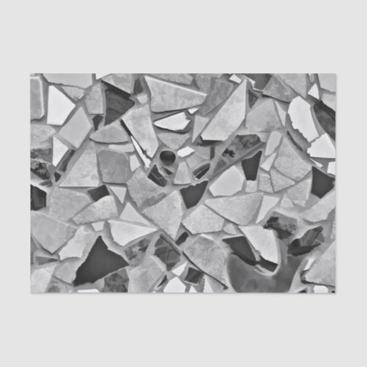 Terrazzo Elegant Black White Grey Pattern Design Tissuepapier (Voorkant)