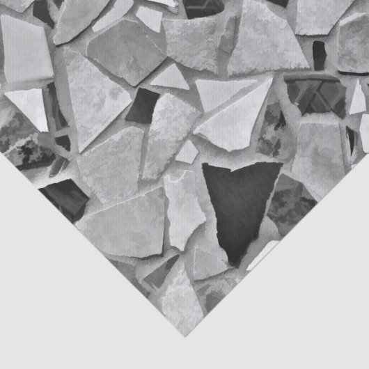 Terrazzo Elegant Black White Grey Pattern Design Tissuepapier (Detail)