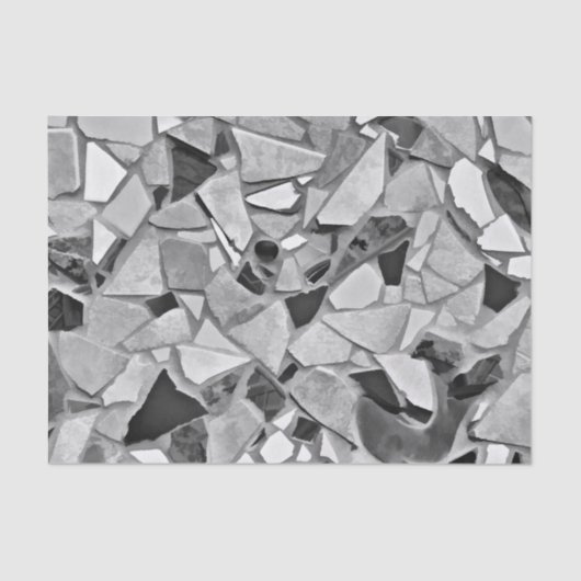 Terrazzo Elegant Black White Grey Pattern Design Tissuepapier (Voorkant)
