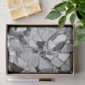 Terrazzo Elegant Black White Grey Pattern Design Tissuepapier (Geschenk)