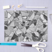 Terrazzo Elegant Black White Grey Pattern Design Tissuepapier (Craft)