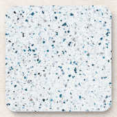 Terrazzo Elegant Blauwgroen Blue Green White Grey  Bier Onderzetter (Voorkant)