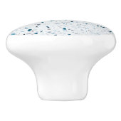 Terrazzo Elegant Blauwgroen Blue Green White Grey  Keramische Knop (Zijkant)