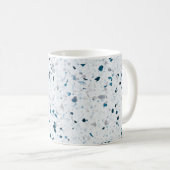 Terrazzo Elegant Blauwgroen Blue Green White Grey  Koffiemok (Voorkant rechts)