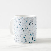 Terrazzo Elegant Blauwgroen Blue Green White Grey  Koffiemok (Voorkant links)