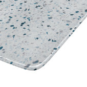 Terrazzo Elegant Blauwgroen Blue Green White Grey Snijplank (Hoek)