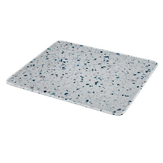Terrazzo Elegant Blauwgroen Blue Green White Grey Snijplank (Hoek)