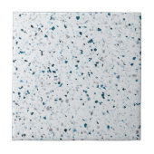 Terrazzo Elegant Blauwgroen Blue Green White Grey Tegeltje (Voorkant)