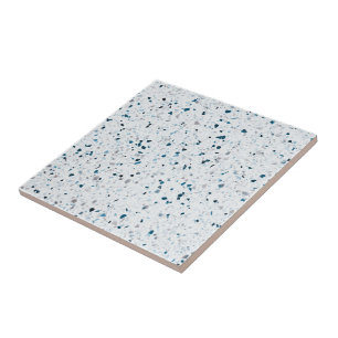 Terrazzo Elegant Blauwgroen Blue Green White Grey  Tegeltje